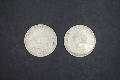 null NAPOLEON I - ROI D'ITALIE
Lot de 2 pièces de 5 lires 1811 Milan
L.M.N = 860
TB...