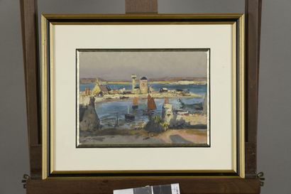 null VILLON Eugène, 1879-1951
La tour Vauban et le port de Camaret, Bretagne
gouache,...