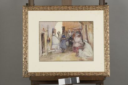 null VILLON Eugène, 1879-1951
Ruelle animée au Maroc, 1923
aquarelle, signée et datée...