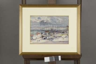 null VILLON Eugène, 1879-1951
Port d’Alger
aquarelle (une trace de moisissure), signée...