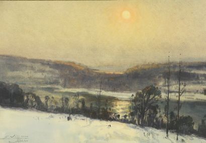 null VILLON Eugène, 1879-1951
Soleil d’hiver, la Saône, 1940
aquarelle, signée et...