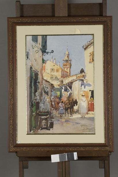 null VILLON Eugène, 1879-1951
Vieux quartiers à Fez, Maroc 1937
aquarelle, signée...