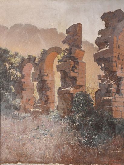 null DESHAYES Eugène, 1862-1939
Rayons de soleil sur des ruines
huile sur toile (marques...