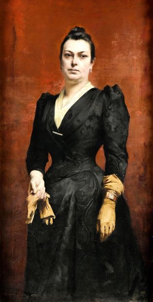 null LAVALLEY Alexandre Claude Louis, 1862-1923
Élégante en robe noire, 1890
huile...