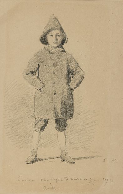null ÉCOLE MODERNE,
Lucien, campagne d'hiver 1870-1871,
dessin au crayon noir (insolation...