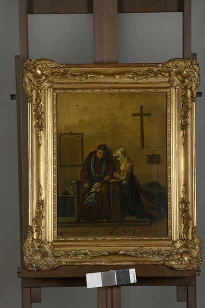 null CLERIAN Noël Thomas Joseph, 1796-1843,
Une femme à confesse, 18…,
huile sur...