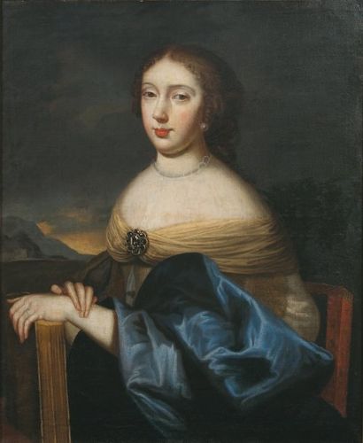 BEAUBRUN Charles (Attribué à) (Amboise 1604 - Paris 1692) Portrait d'une femme de...