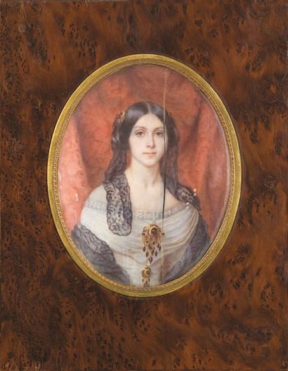 HAILLECOURT Caroline -Anne (Metz 1817 - 1869) Portrait de Marie-François Thouvenel,...