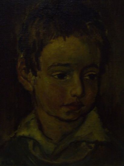 SOURDILLON Berthe (1895-1976) Jeune enfant, huile sur toile, signée en bas à gauche,...