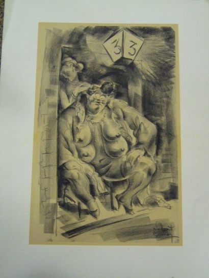 SIMON Robert (1888-1961) Le cauchemar, dessin sur papier, signé en bas à droite,...