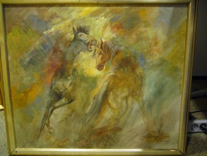 CHOUGAROU Andreï (Né en 1958) Sérénade, huile sur toile, signée et datée en bas à...