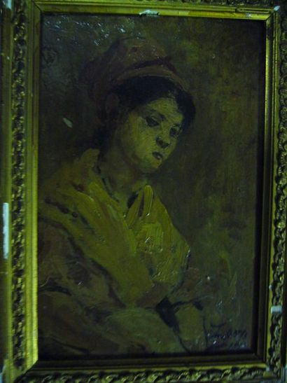 ZORN (XXème siècle) Portrait d'une paysanne, huile sur panneau, signé en bas à droite,...