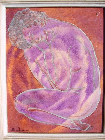 SAVARY (XXème siècle) Pensées rose, peinture sur toile, signée en bas à gauche, signée...