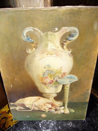 GARAND L.M. (XXème siècle) Le vase, huile sur toile, signée en bas à droite, accidents,...