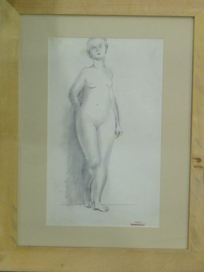 MOISSET Raymond (1906-1994) Nu, signé en bas à gauche, 20 x 12 cm.