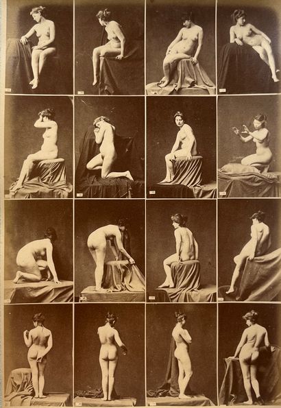 null Auteur non-identifié (XIX°) 
Études de nus en atelier : femmes, hommes, enfants,...