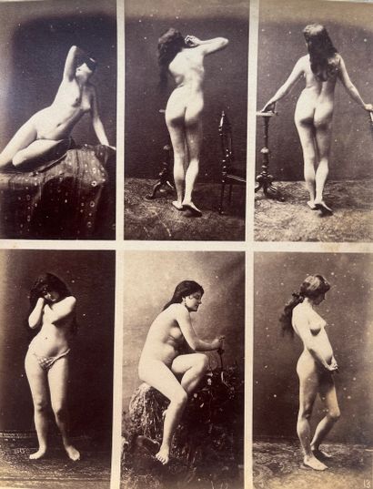 null A CALAVAS (éditeur) 
Études de nus féminin en atelier, c. 1870 
9 planches,...