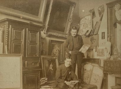 null Intérieur d’atelier
Portraits de peintres dans leur atelier, c. 1880 
Tirage...