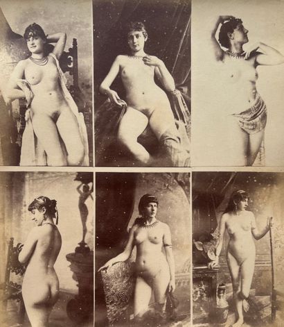 null A CALAVAS (éditeur) 
Études de nus féminin en atelier, c. 1870 
9 planches,...