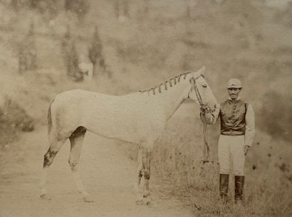 null Auteur non-identifié
Cavalier et son cheval, c. 1880 
Tirage albuminé contrecollé...