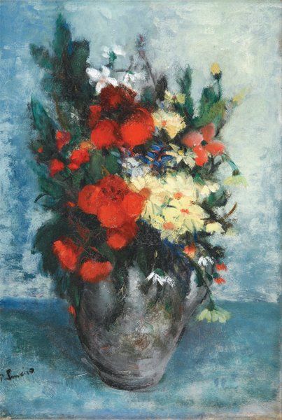 José PALMEIRO Bouquet champêtre Huile sur toile, signée en bas à gauche, 54 x 38...