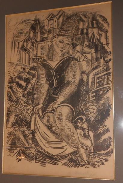 DUFY Raoul (1877-1953) Baigneuse Lithographie en noir, signée en bas à droite, numérotée...