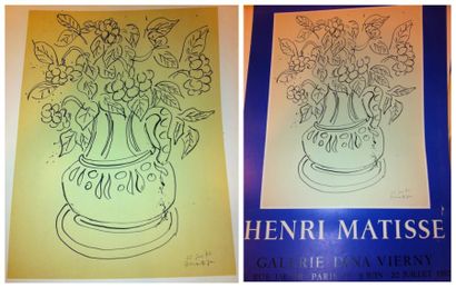 MATISSE Henri (d'après) Bouquet, 20 juin 1944 Lithographie (traces d'humidité), signée...