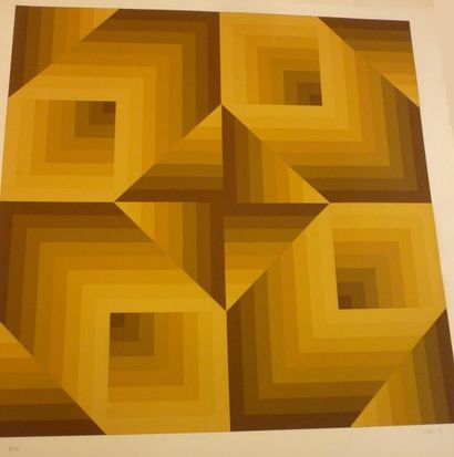 PETERS J. (XXe siècle) Composition géométrique, 1973 Lithographie (traces d'humidité),...