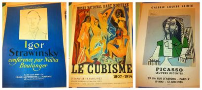 PICASSO Pablo (d'après) Lot de 5 affiches des années 40-50 (déchirures), Travail...