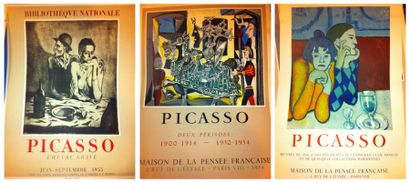 PICASSO Pablo (d'après) Lot de 6 affiches des années 50 (déchirures), Salon de mai,...