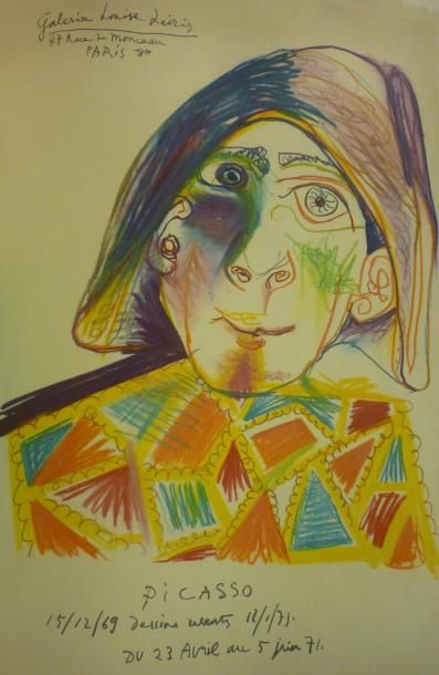 PICASSO Pablo (d'après) Picasso 15/12/69 dessins récents 12/1/71, Galerie Louise...
