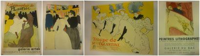 DE TOULOUSE LAUTREC H. (d'après) Lot de 11 lithographies et affiches d'expositions...