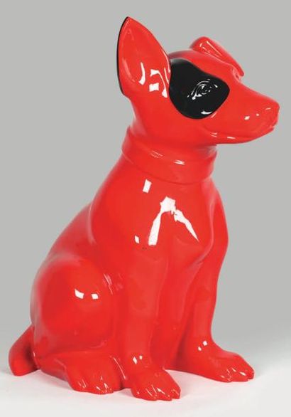 Dominique CAPOCCI Gina Sculpture en résine rouge et noire (petit frottement), n°6/8,...