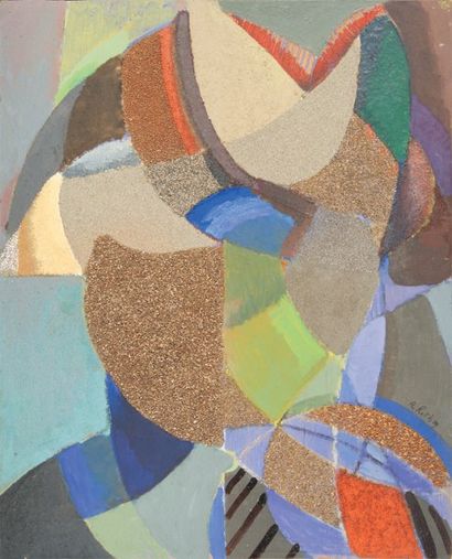 Alfred RETH Composition, 1959 Peinture sable, gravier et matière sur panneau (très...