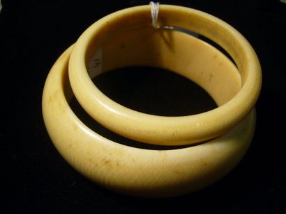 null Large bracelet demi-jonc, petit bracelet demi-jonc ivoire