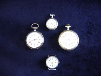 null lot de 3 montres à gousset et montres de col (1 montre de col transformé en...