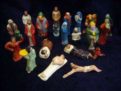 null 21 statuettes du Nouveau Testament en terre cuite peinte par Georges Jeancl...