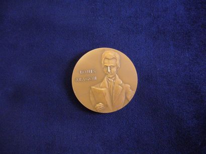 null Médaille "Louis Aragon" d'après Robert Delaunay bronze