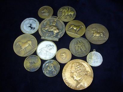 null 15 médailles sur le thème du cheval bonze et bronze argenté