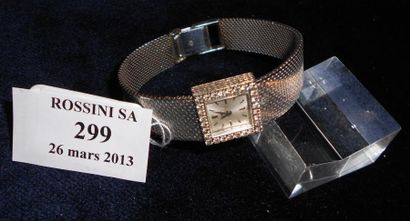 PIAGET Années 65/70 Montre bracelet de dame, carré, en or blanc 18K (750/1000e),...