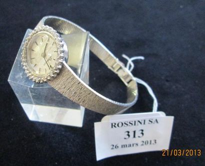BOUVIER Montre bracelet de dame, ronde (diamètre 21 mm), en or blanc 18K (750/1000e),...