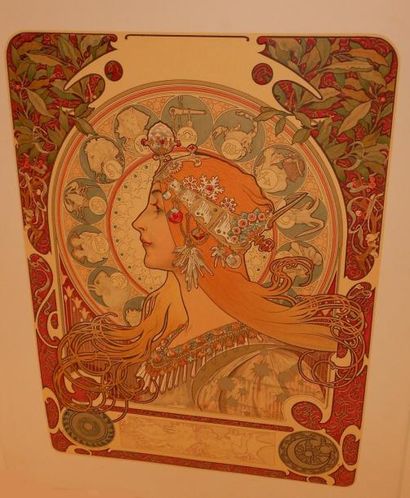 MUCHA Alfons, d'apres, MUCHA Alfons, d'après,
Lot de 5 affiches lithographiées (insolation...