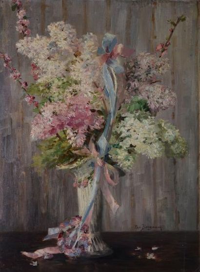 BORGMAN Resi, 1861-1941, BORGMAN Resi, 1861-1941, 
Bouquet de lilas
Huile sur toile...