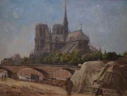LESSORE Henri Emile, 1830-1895, LESSORE Henri Émile, 1830-1895, 
Notre-Dame vue des...