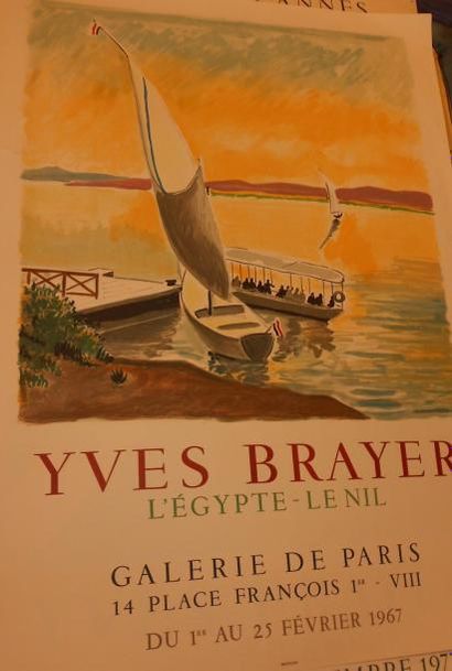 BRAYER Yves, 1907-1990, BRAYER Yves, 1907-1990,
Lot de 4 affiches d'expositions (accidents...