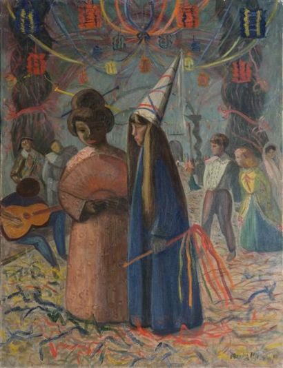 MANGEOL Maiten, 1903-2003, MANGEOL Maiten, 1903-2003,
Le carnaval
Huile sur toile,...