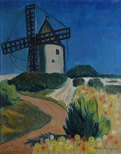 MANGEOL Maiten, 1903-2003, MANGEOL Maiten, 1903-2003,
Le moulin à Fontvieille
Huile...