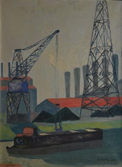 MANGEOL Maiten, 1903-2003, MANGEOL Maiten, 1903-2003,
La péniche endormie
Huile sur...