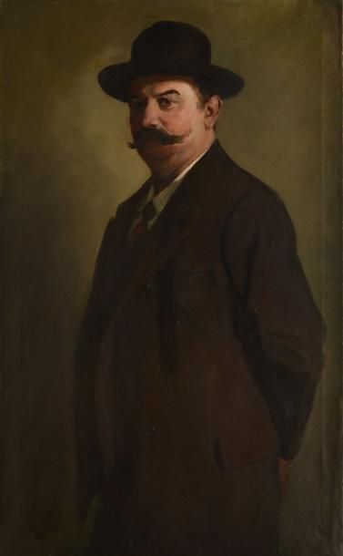 PLATTNER Albert, 1869-1919, PLATTNER Albert, 1869-1919, 
Portrait d'homme au chapeau...