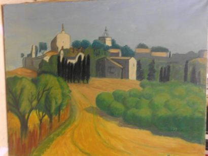 MANGEOL MAITEN, 1903-2003 Vieille chapelle à Eygalières Huile sur toile, signée en...